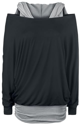 black-premium-langarmshirt-damen-schwarz-double-layer-m image 7