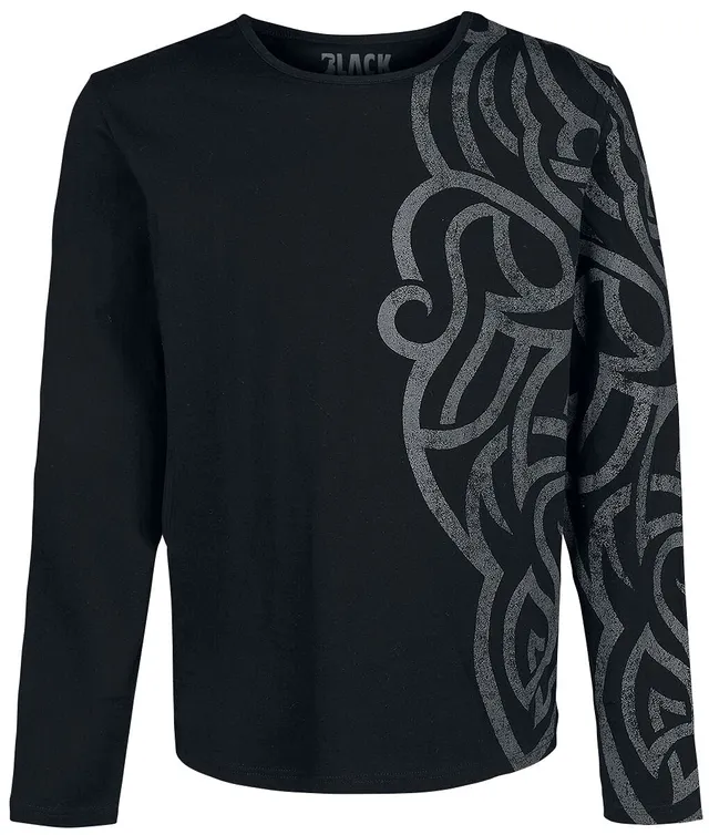 black-premium-by-emp-langarmshirt-schwarz-ornament-herren-gr-l image 1