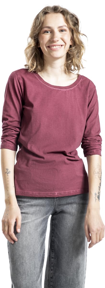 red-by-emp-longsleeves-damen-3-4-shirt-bordeaux-m image 2