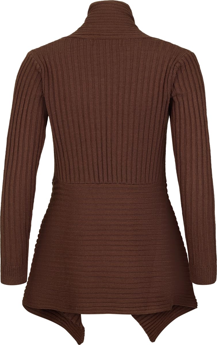 black-premium-by-emp-cardigan-damen-braun-asymmetrisch image 3