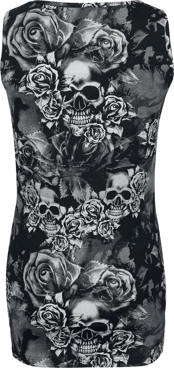 black-premium-by-emp-t-shirt-damen-l-double-layer-totenkopf image 7