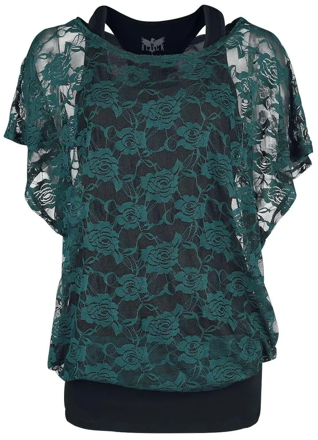 black-premium-top-schwarz-gr-ne-spitze-t-shirt-4xl image 1
