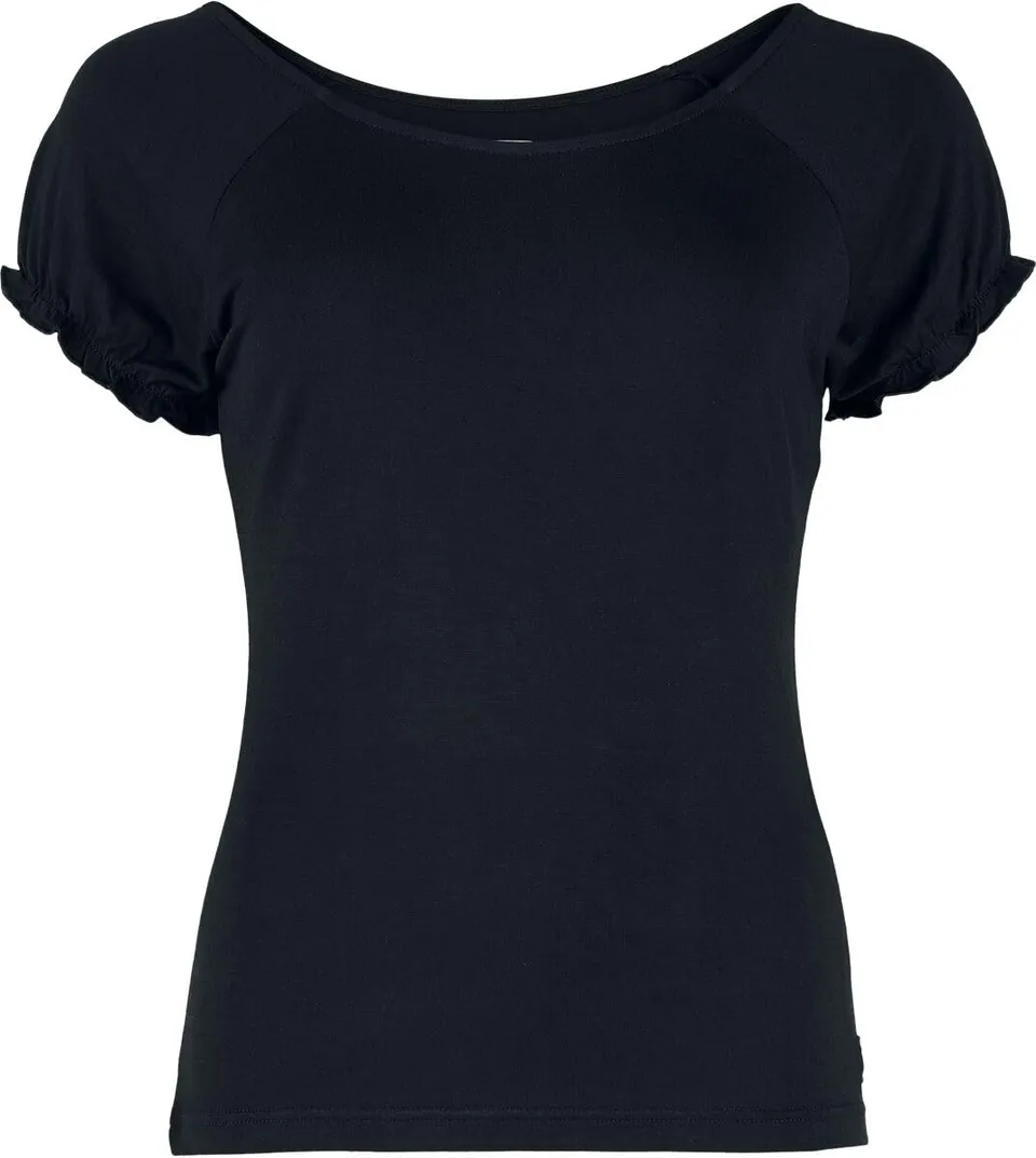 red-by-emp-schwarzes-basic-t-shirt-mit-r-schen-elastisch image 1