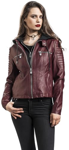 black-premium-by-emp-kunstlederjacke-damen-rot-m-kapuze image 8