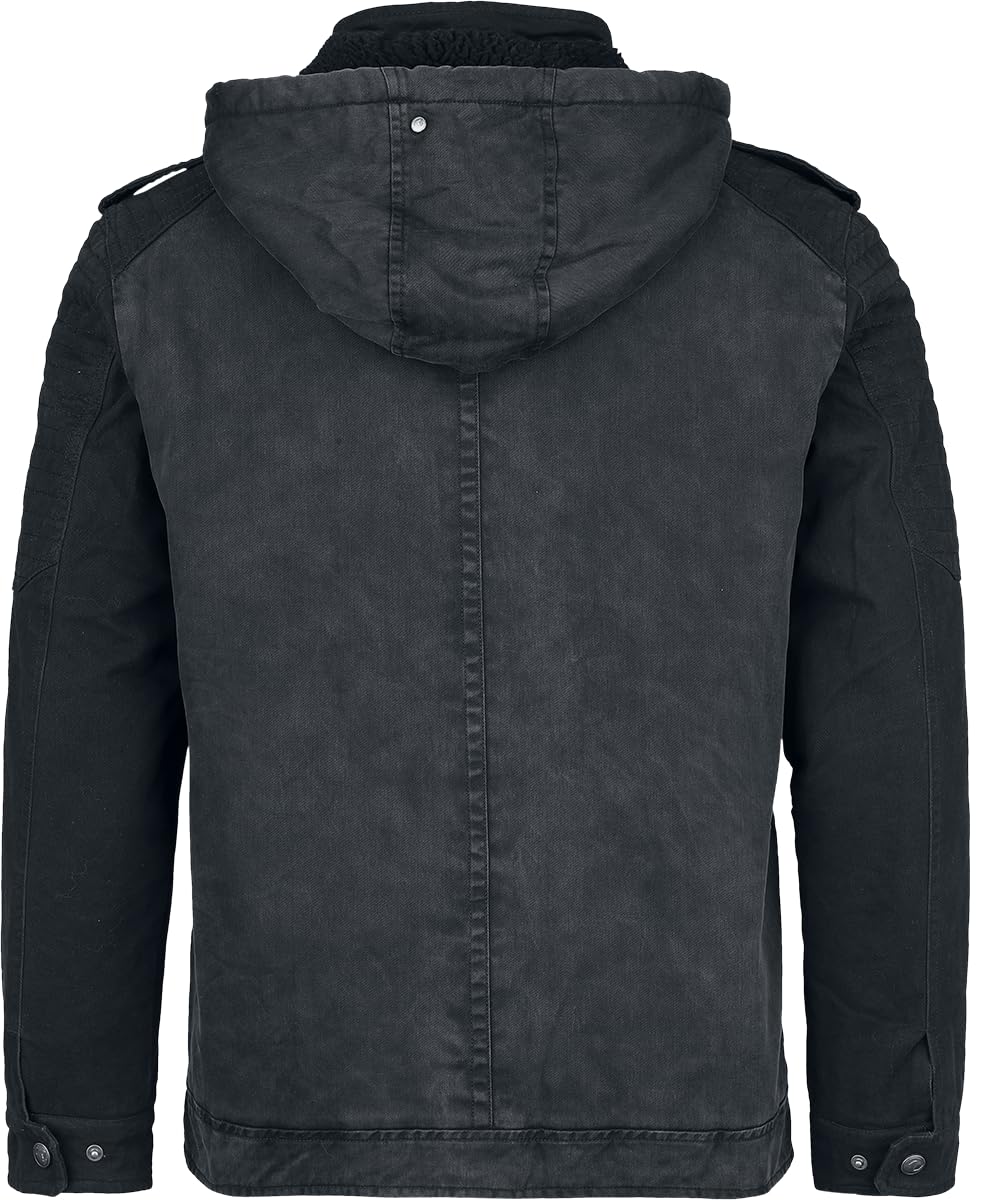 black-premium-by-emp-herren-winterjacke-schwarz-grau-l-kinnschutz image 3
