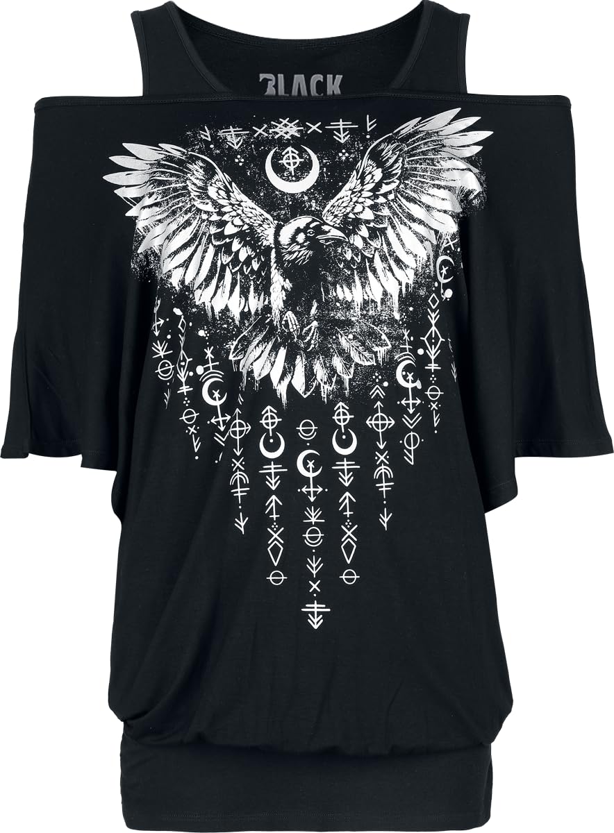 black-premium-by-emp-2-in-1-t-shirt-top-schwarz-damen image 3