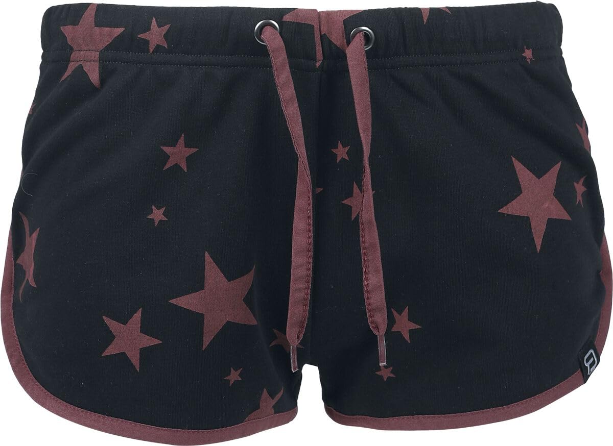 red-by-emp-schwarze-shorts-sternen-print-damen image 1