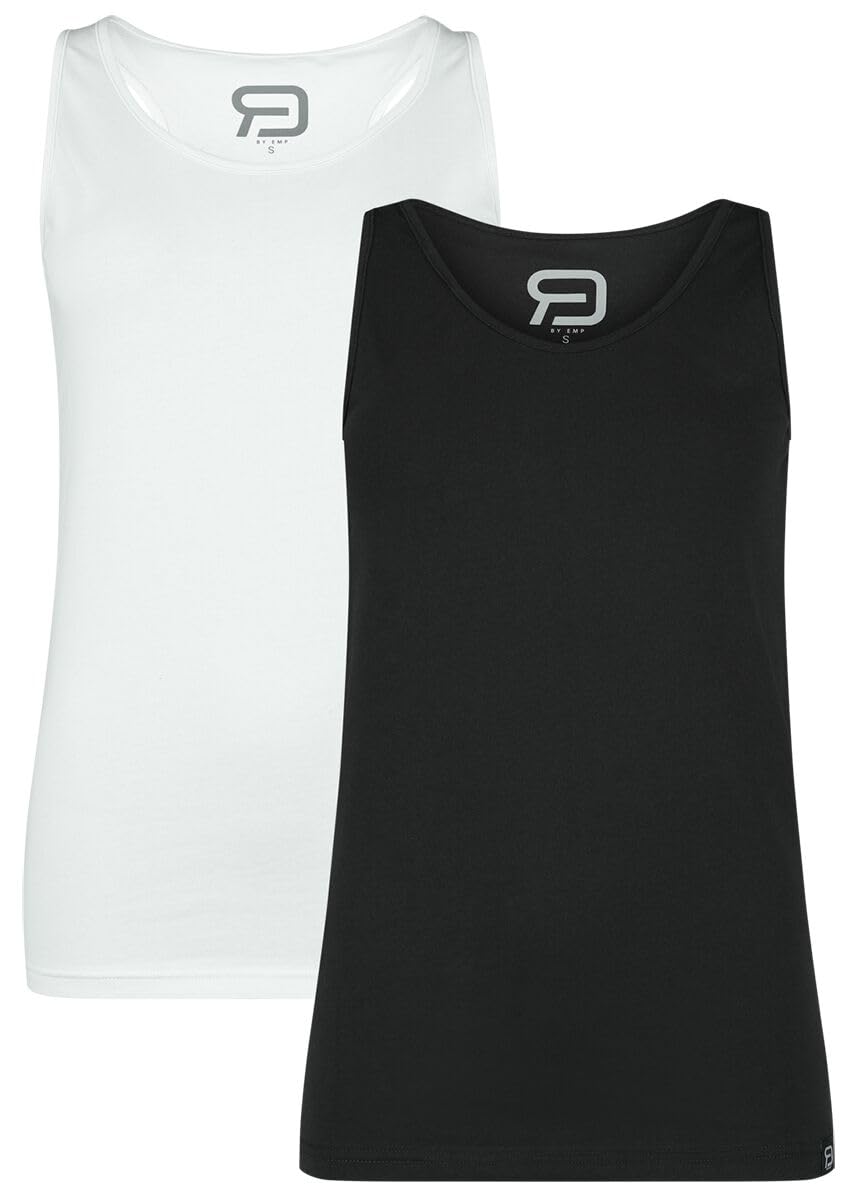 red-by-emp-basic-doppelpack-tops-damen-schwarz-weiss-l-baumwolle image 1