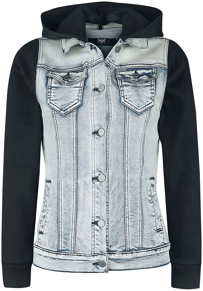 black-premium-by-emp-blau-schwarze-jeansjacke-sweat-rmel-4xl image 1