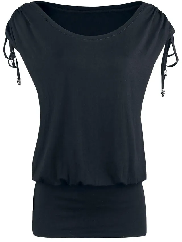 black-premium-t-shirts-t-shirt-schwarz-s-geschn-rte-rmel image 1