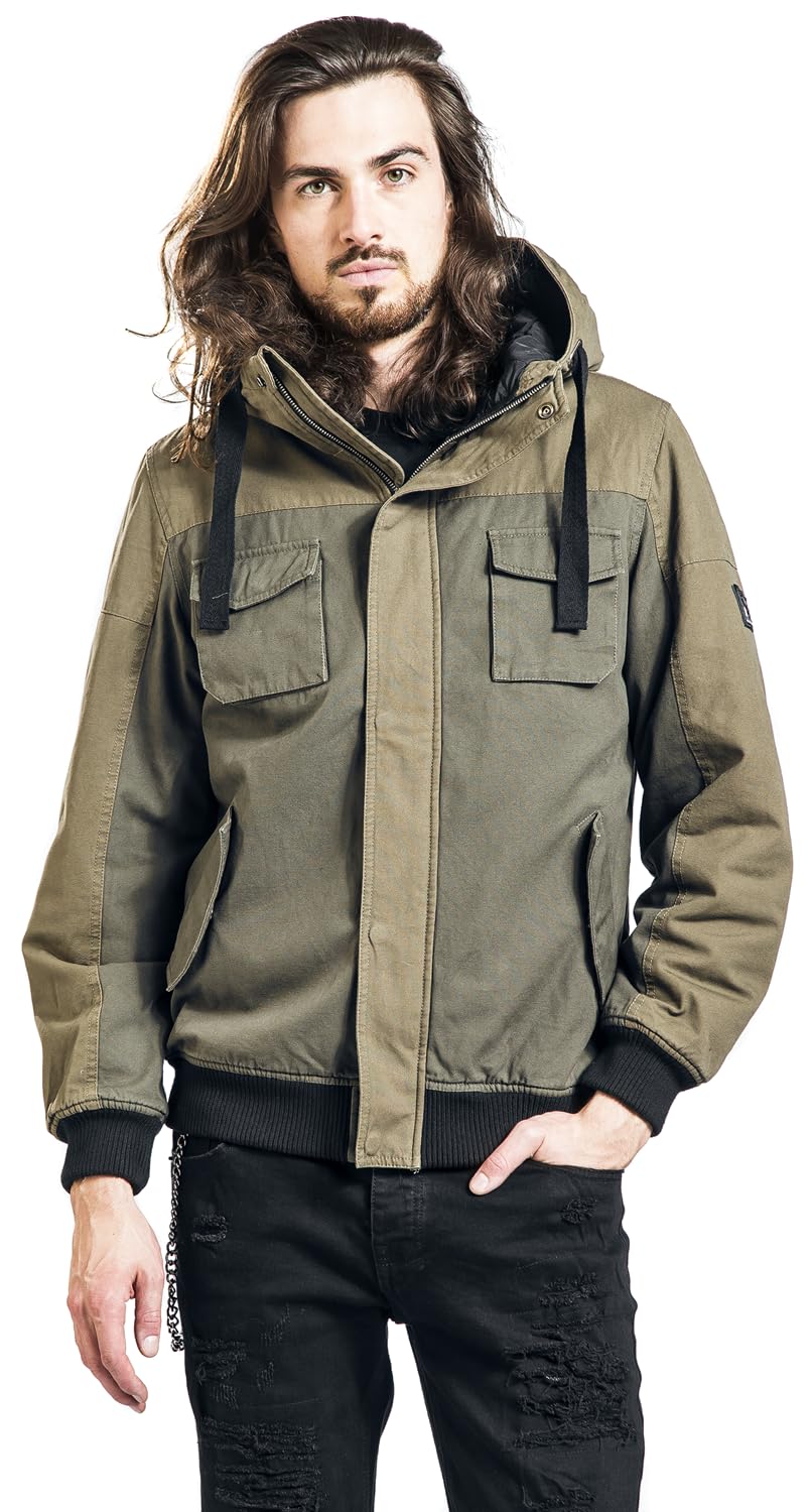 black-premium-by-emp-winterjacke-oliv-herren-xxl-mit-steppfutter image 2