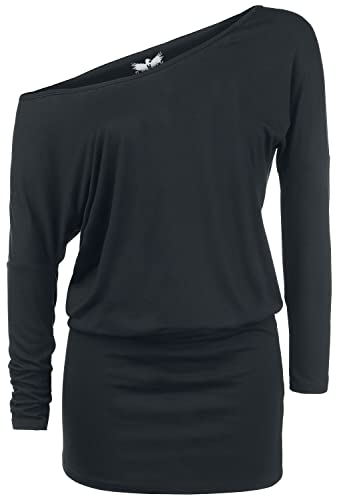 black-premium-by-emp-schwarzes-langarm-kleid-schulter-m image 7
