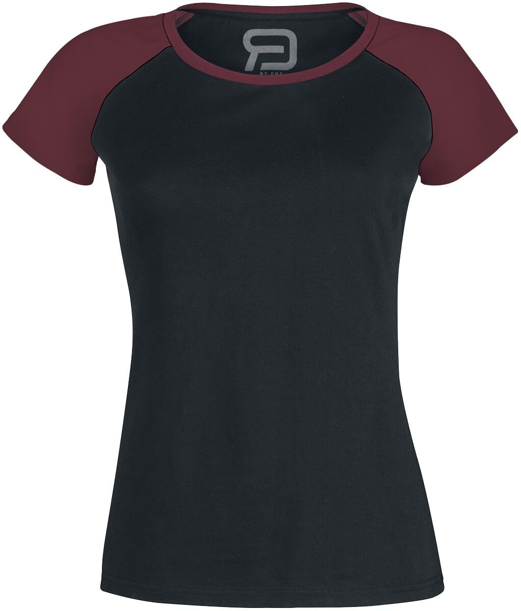 red-by-emp-t-shirt-damen-schwarz-rot-k-rpernah-gr-xl image 1