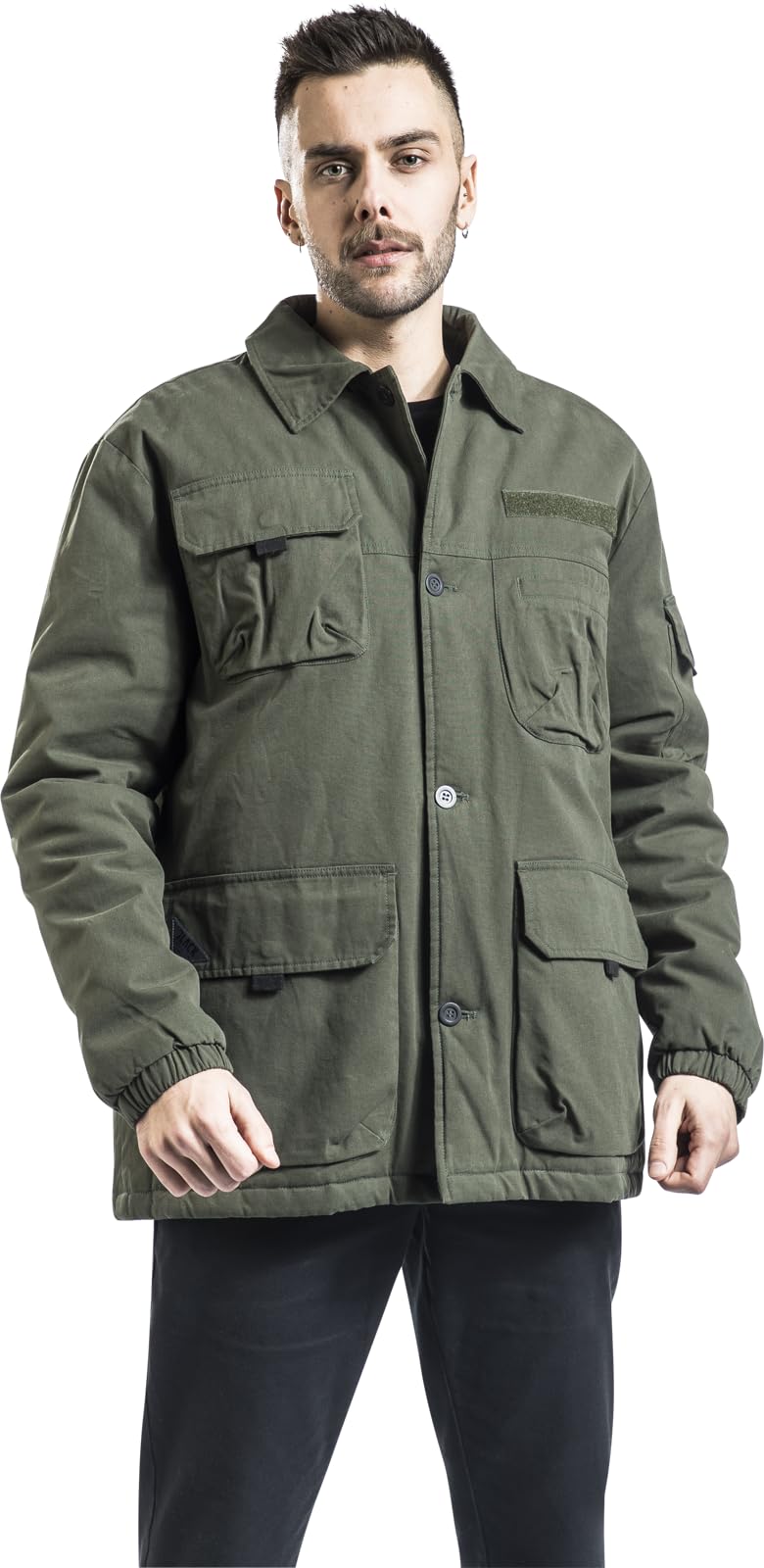 black-premium-by-emp-bergangsjacke-herren-oliv-gef-ttert image 2