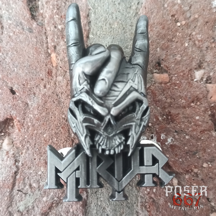 martyr-metalfist-3d-pin-metallpin-antik-silber-5-cm image 1