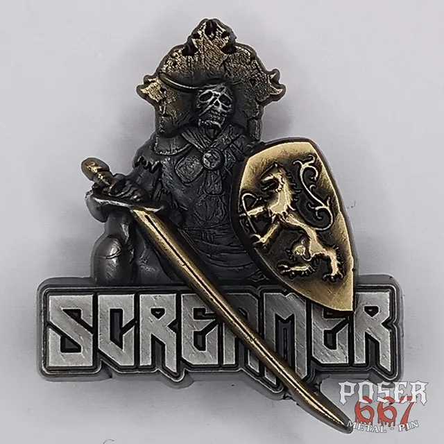 poser667-screamer-kingmaker-3d-pin-anstecker-antik-silber-5cm image 1