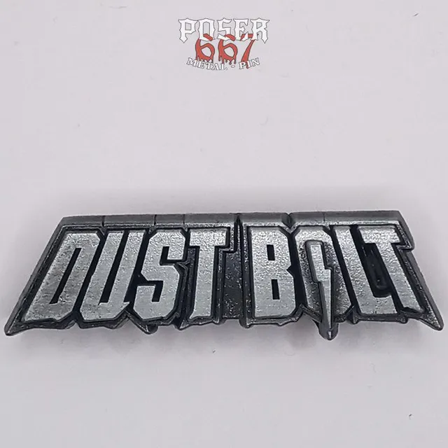 dust-bolt-logo-3d-pin-metall-antik-silber-6-cm image 1