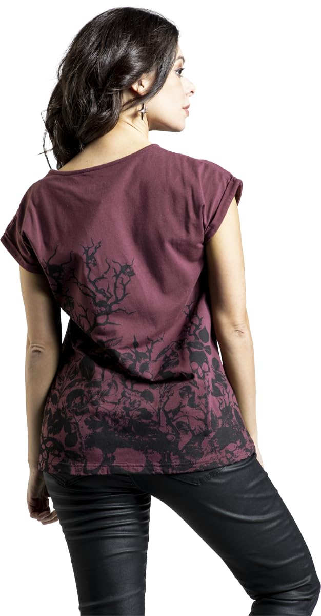 black-premium-by-emp-bordeaux-t-shirt-front-backprint-damen image 5