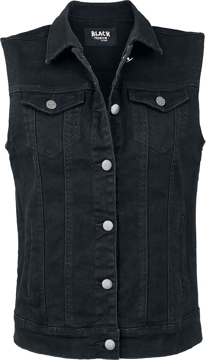 black-premium-by-emp-jeansweste-schwarz-rmellos-damen image 1