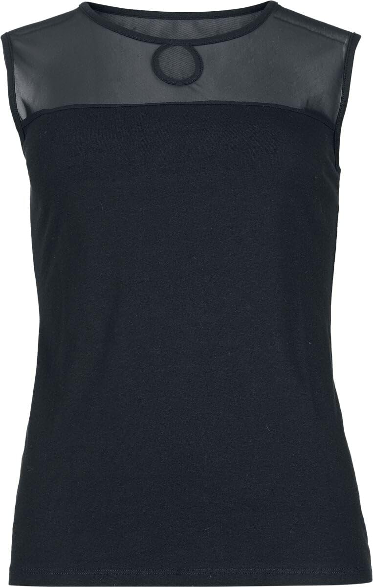 red-by-emp-damen-top-schwarz-basic-mit-mesheinsatz image 1