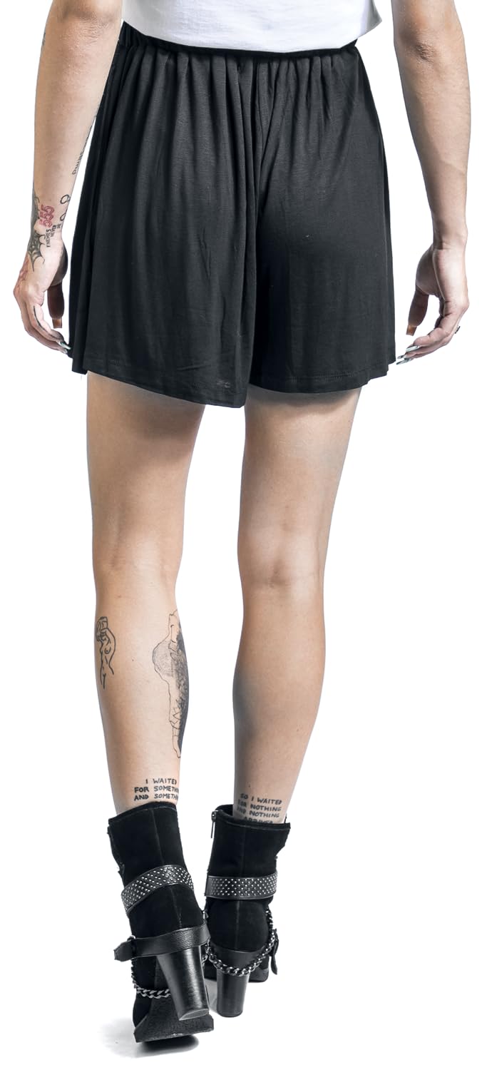 black-premium-by-emp-damen-sweatshorts-schwarz-rock-optik image 4