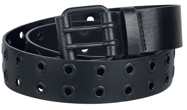 black-premium-unisex-g-rtel-schwarz-mit-lochnieten image 1