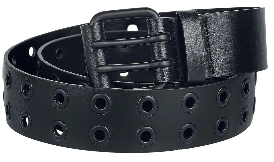 black-premium-unisex-g-rtel-schwarz-mit-lochnieten image 1