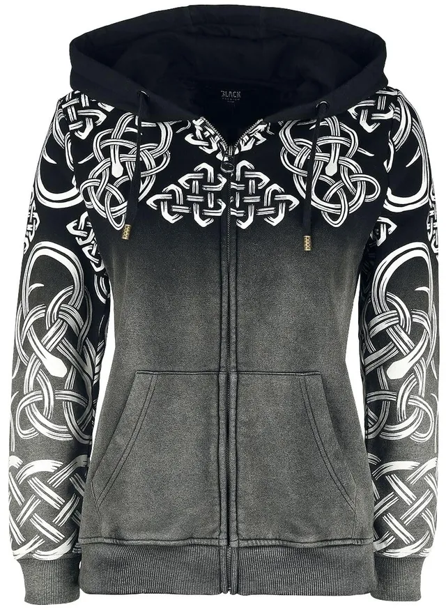 black-premium-by-emp-kapuzenjacke-grau-damen-xxl-keltenmuster image 1