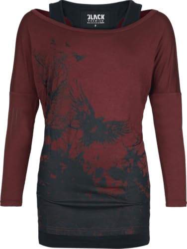 black-premium-by-emp-damen-langarmshirt-bordeaux-animal-gr-e-m image 6