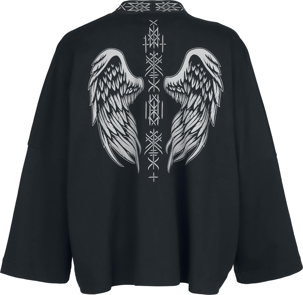 black-premium-by-emp-damen-cardigan-schwarz-fl-gel-print image 2