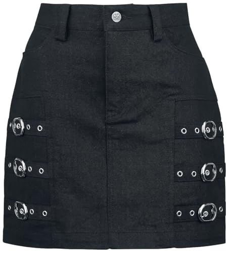 black-premium-by-emp-kurzer-schwarzer-rock-mit-schnallen-damen image 6