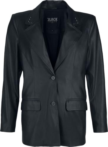 black-premium-by-emp-essential-blazer-damen-schwarz-kunstleder-m image 4