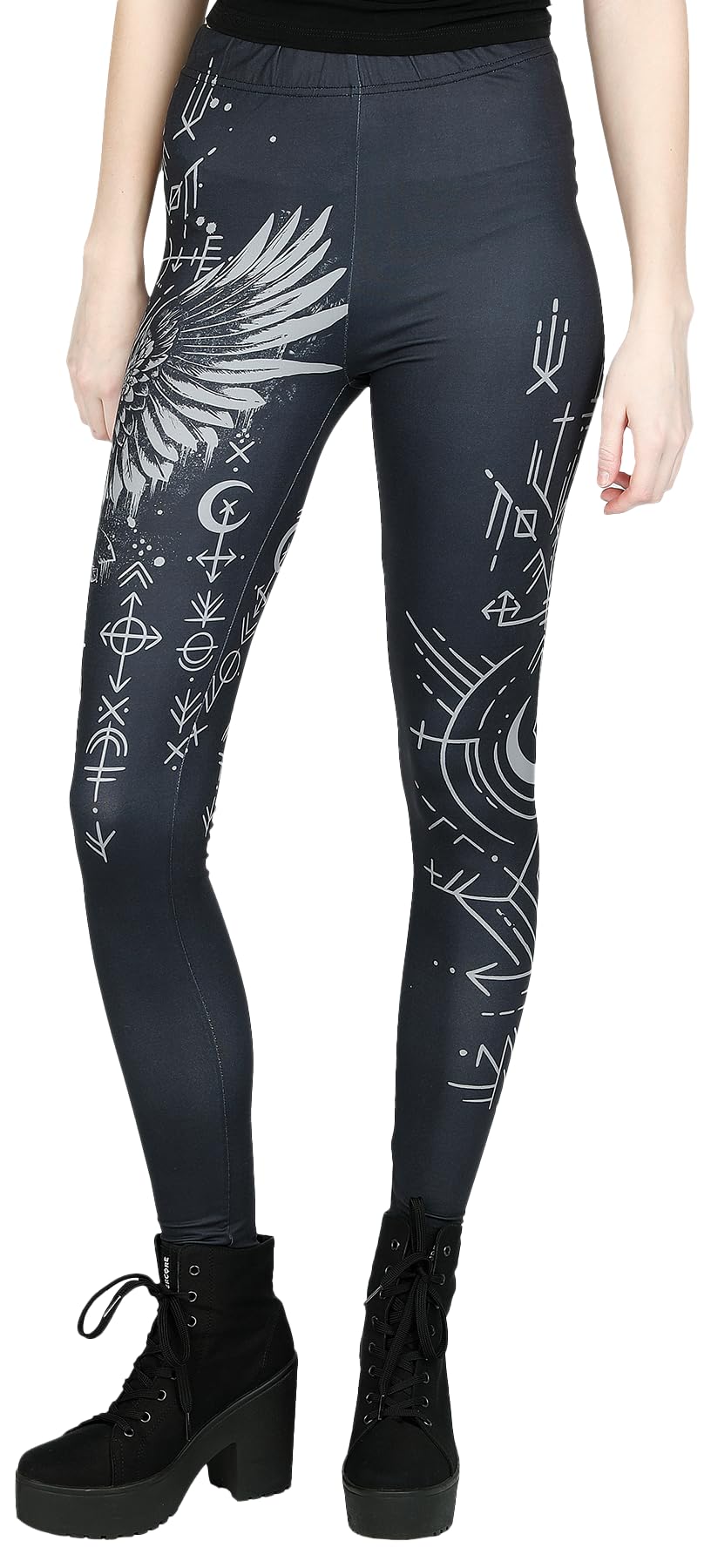 black-premium-damen-leggings-schwarz-vogelprint-gr-e-s image 2