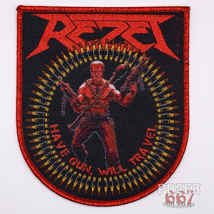 rezet-have-gun-will-travel-patch-gewebt-metallic-rot-10-cm image 2