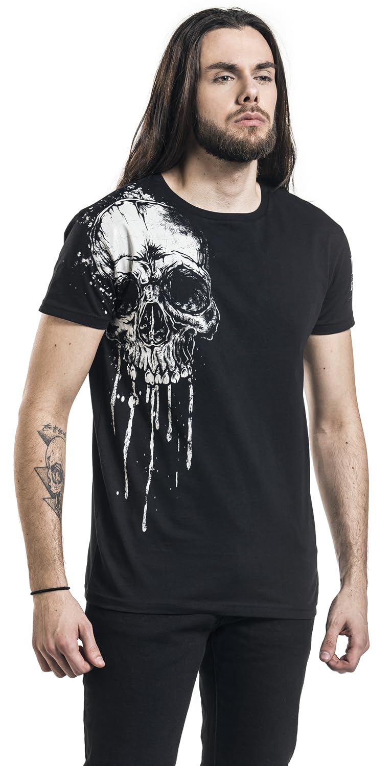 black-premium-by-emp-t-shirt-schwarz-totenkopf-print-gr-l image 2