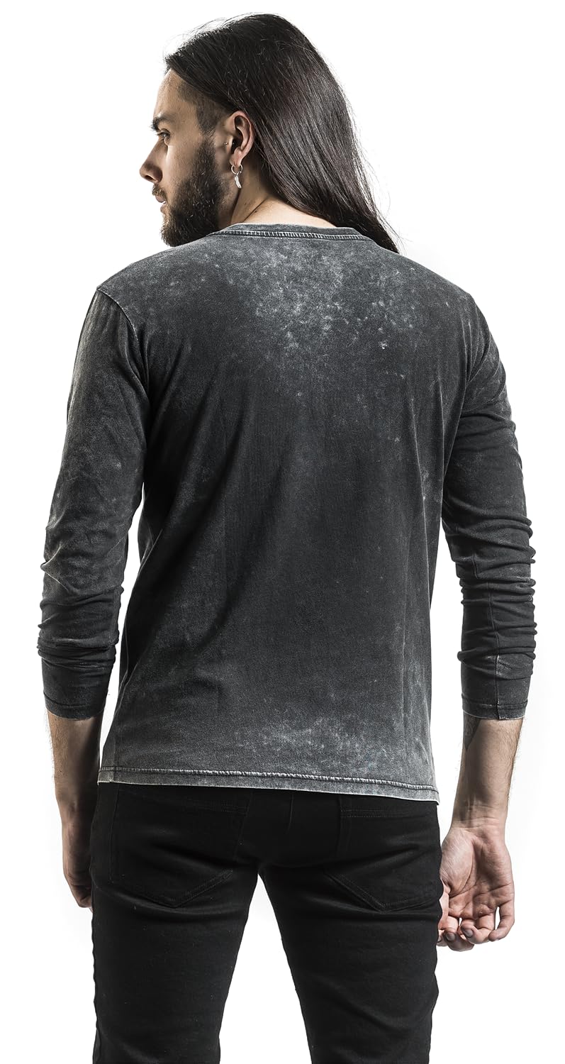 black-premium-vintage-langarmshirt-longsleeve-s-grau-patch image 5