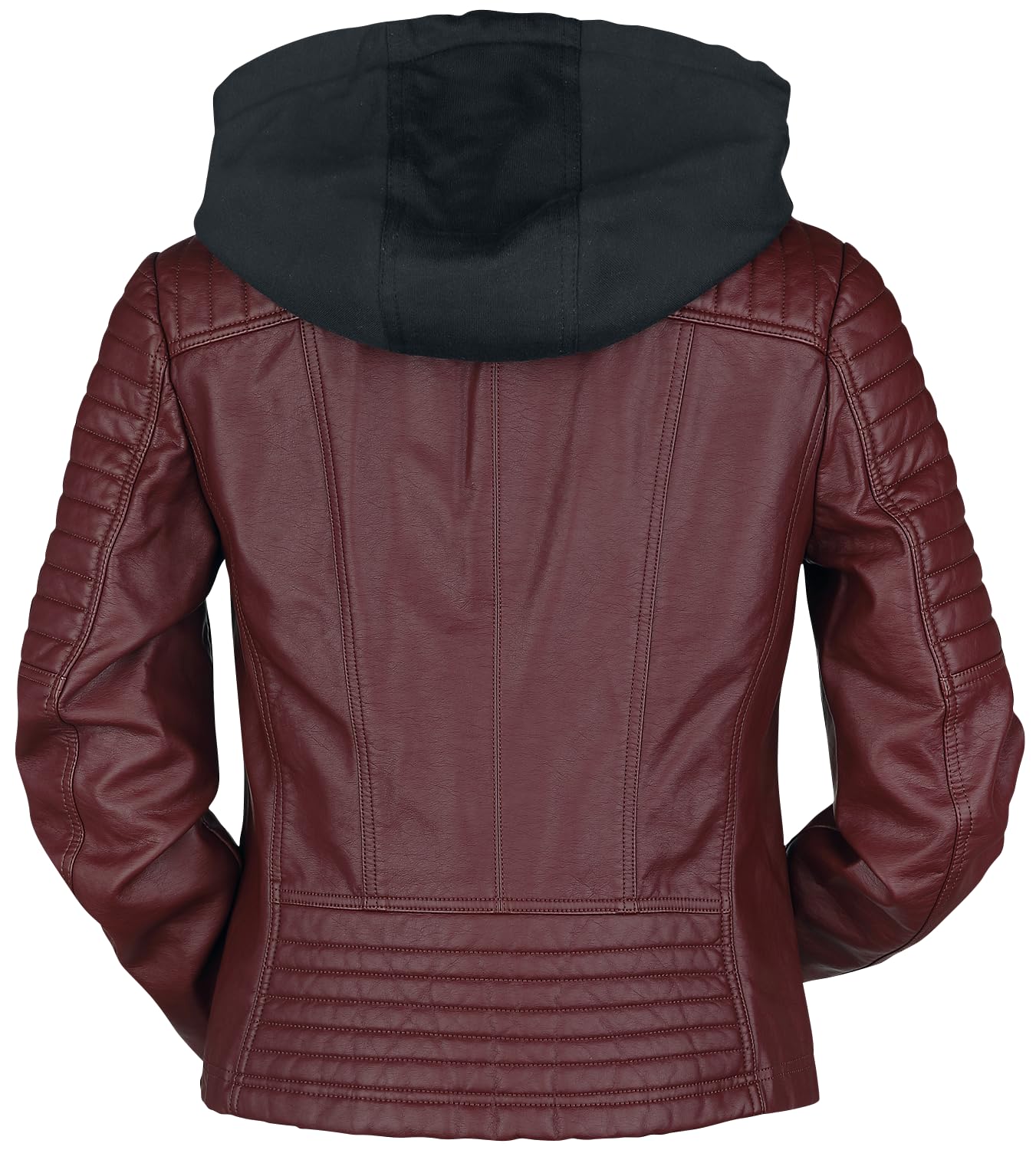 black-premium-by-emp-kunstlederjacke-damen-rot-m-kapuze image 3