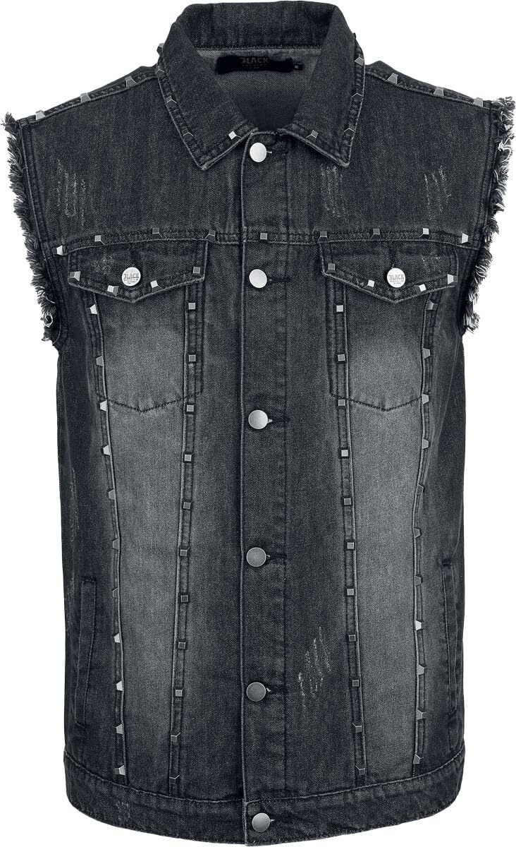 black-premium-herren-weste-schwarz-pyramidennieten image 1