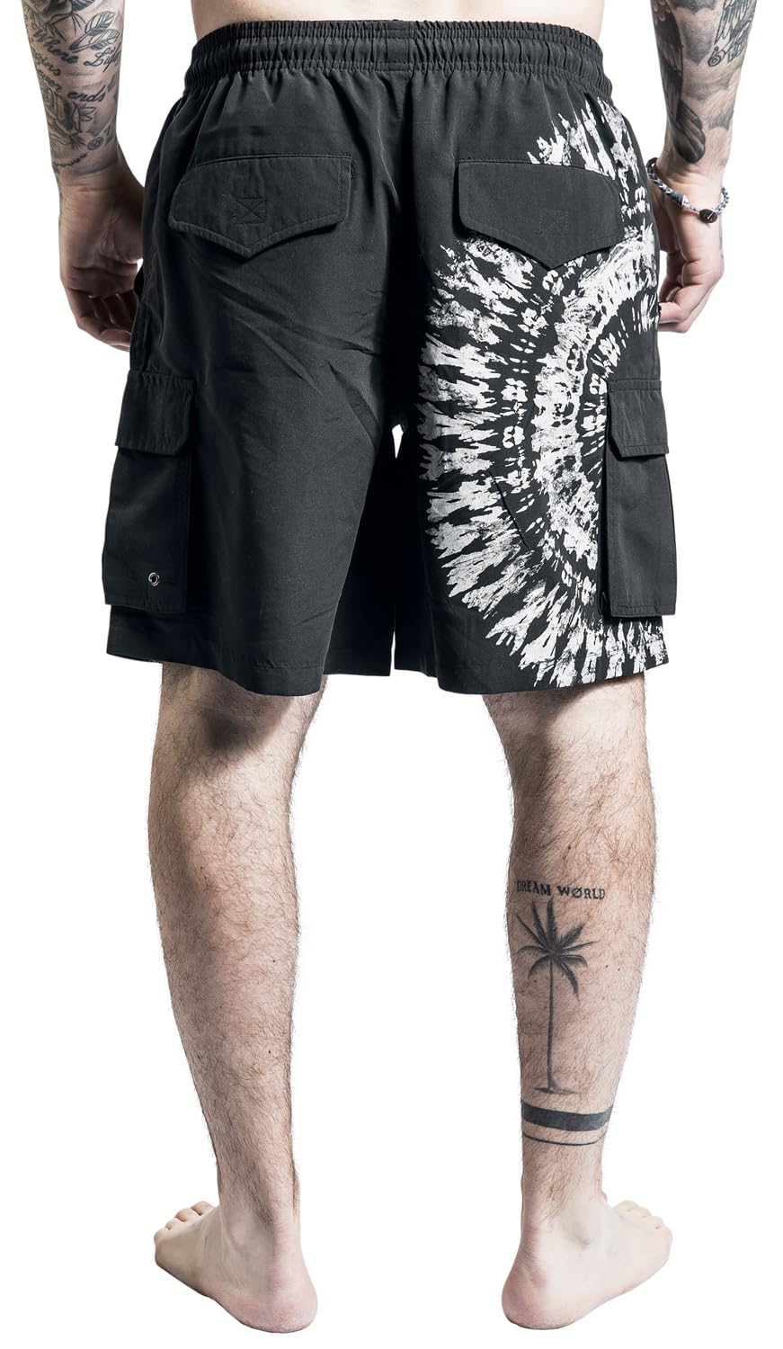 red-by-emp-bademode-herren-badeshorts-schwarz-batik-motiv image 5
