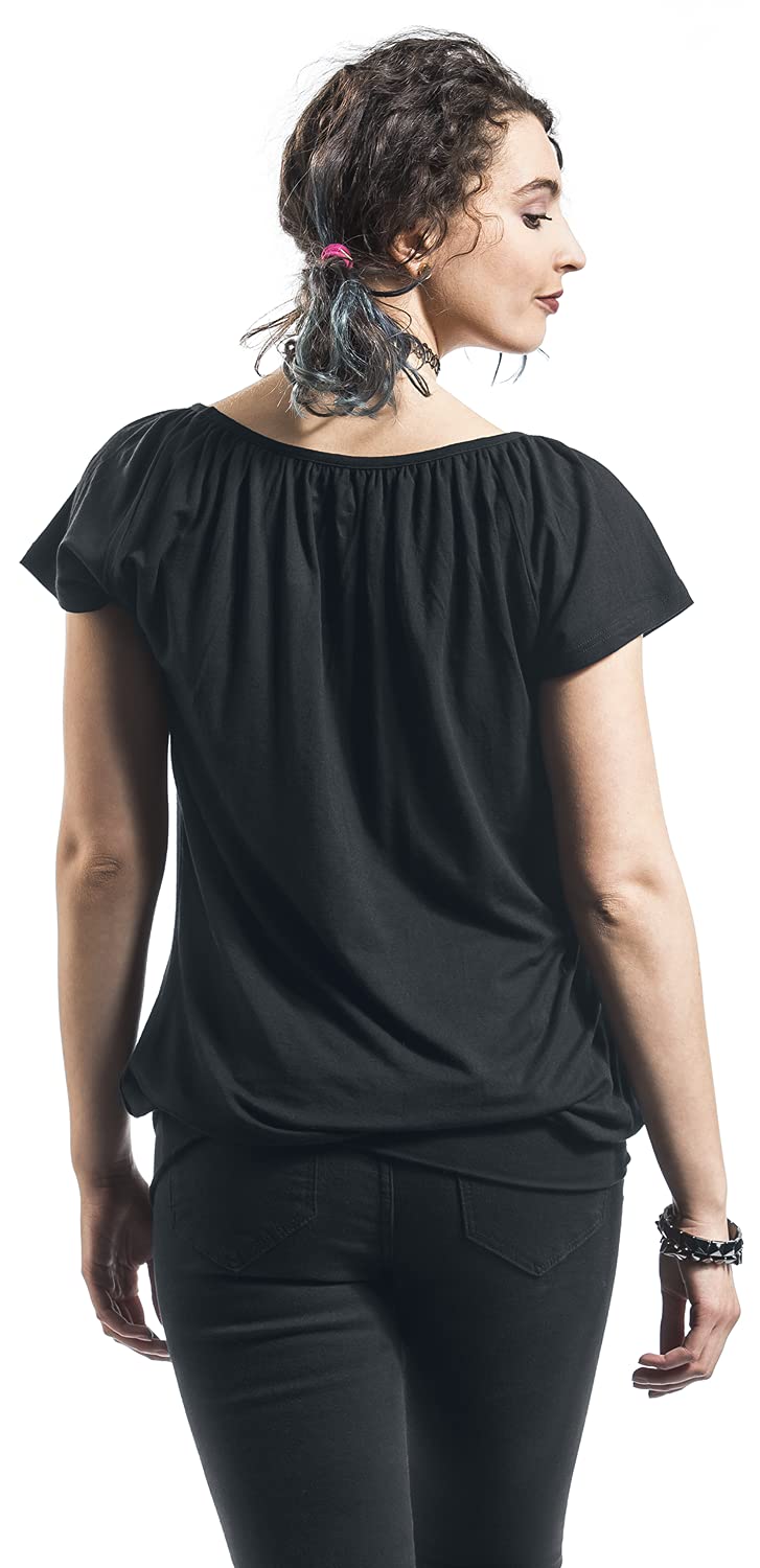 red-by-emp-damen-t-shirt-schwarz-locker-b-ndchen image 4