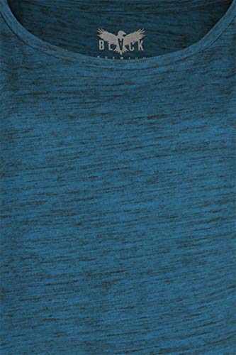 black-premium-by-emp-damen-t-shirt-blau-melange-gr-e-m image 8