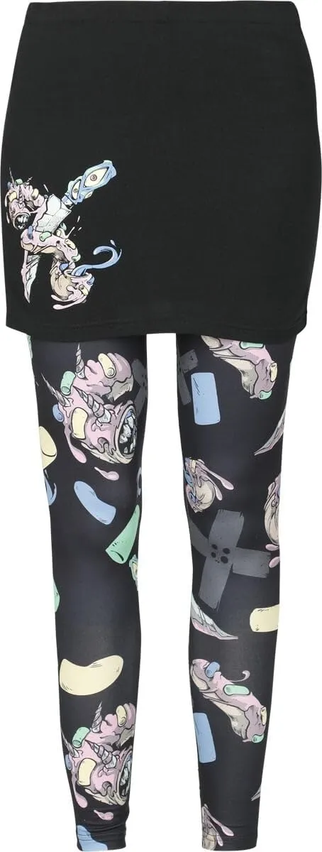 red-by-emp-hosen-leggings-damen-schwarz-donut-print image 1