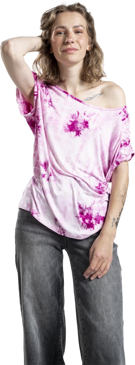 red-by-emp-wei-pinkes-batik-t-shirt-damen image 2