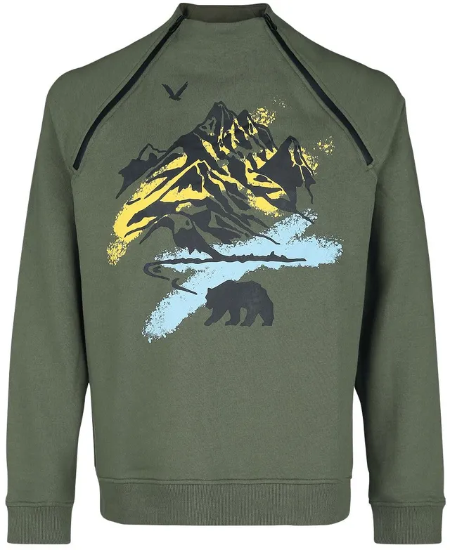 red-by-emp-pullover-herren-sweatshirt-oliv-reissverschluss image 1