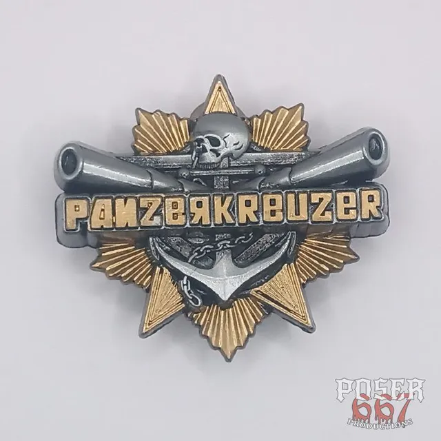 panzerkreuzer-3d-pin-4-5-cm-antik-silber image 1