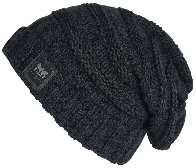 black-premium-beanie-unisex-m-tze-schwarz-grobstrick image 1