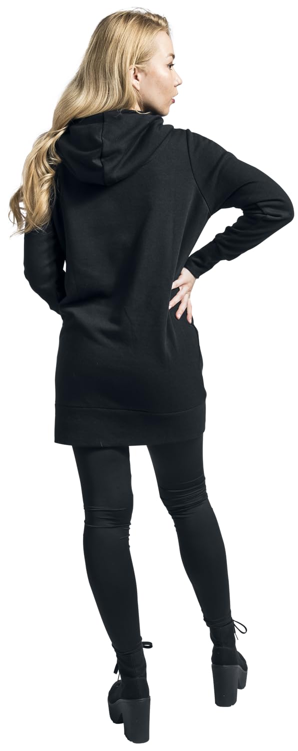 red-by-emp-schwarzer-kapuzenpullover-hoher-kragen-damen-hoodie image 5
