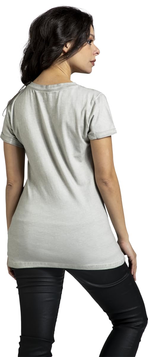 black-premium-by-emp-t-shirt-totenkopf-grau-damen-frontprint image 5