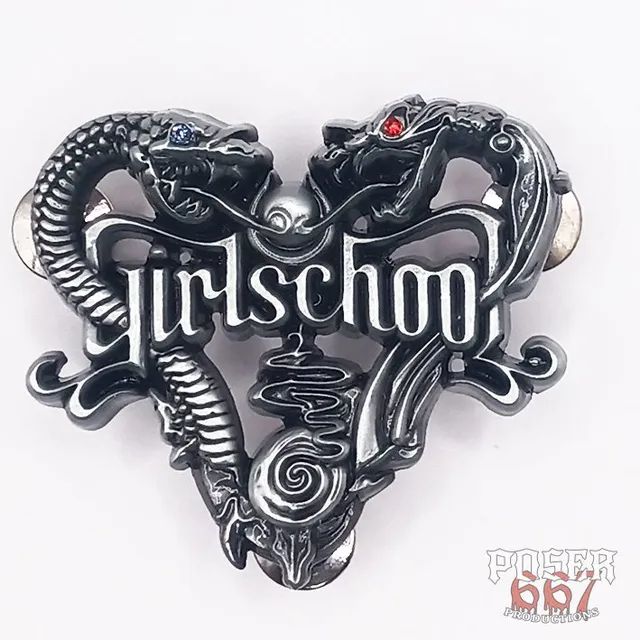 girlschool-snakes-n-flowers-3d-pin-anstecker-5-cm-silber image 1