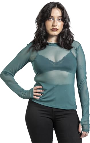 black-premium-by-emp-damen-mesh-langarmshirt-gr-n-gr-e-m image 7